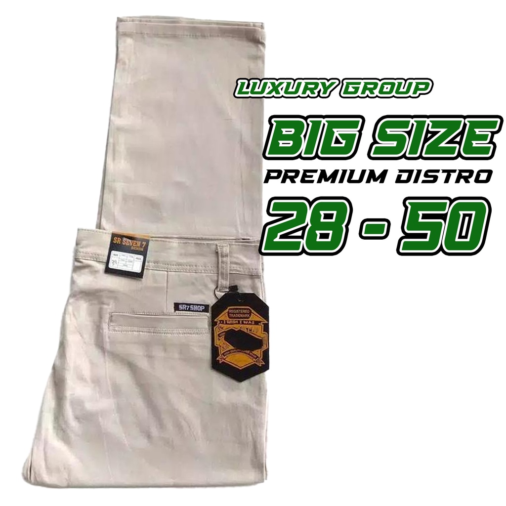 Chinos Jumbo Pria Big Size jumbo Streach Melar halus lembut size 28 sampai 50 terbaru