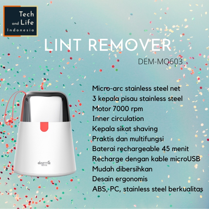 Compact Rechargeable Lint Remover Fuzz Trimmer Penghilang Bulu Benang Serat Kain