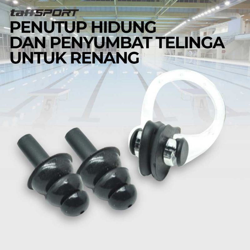 TaffSPORT Penutup Hidung dan Penyumbat Telinga untuk Renang