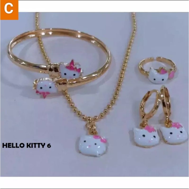 Satu set perhiasan anak perempuan hello kitty cantik