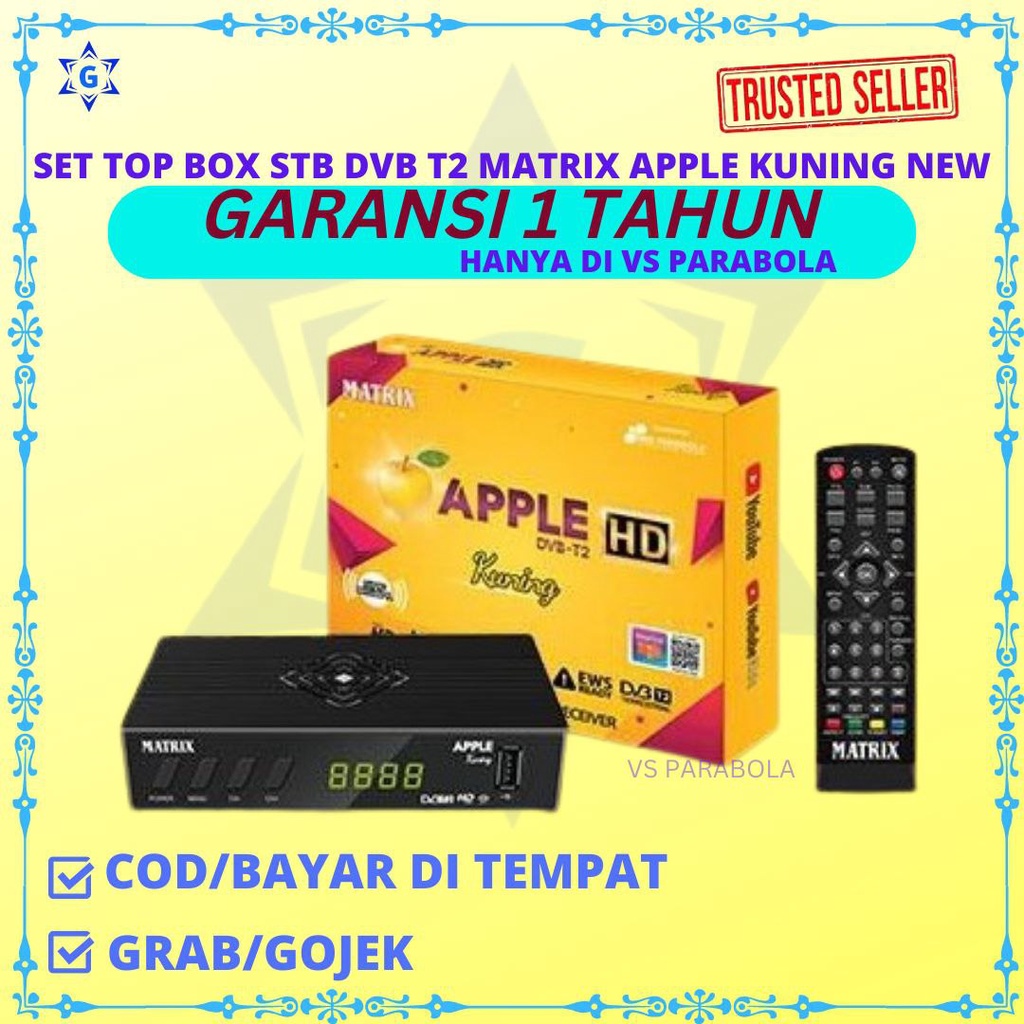 SET TOP BOX STB DVB T2 MATRIX APPLE KUNING NEW