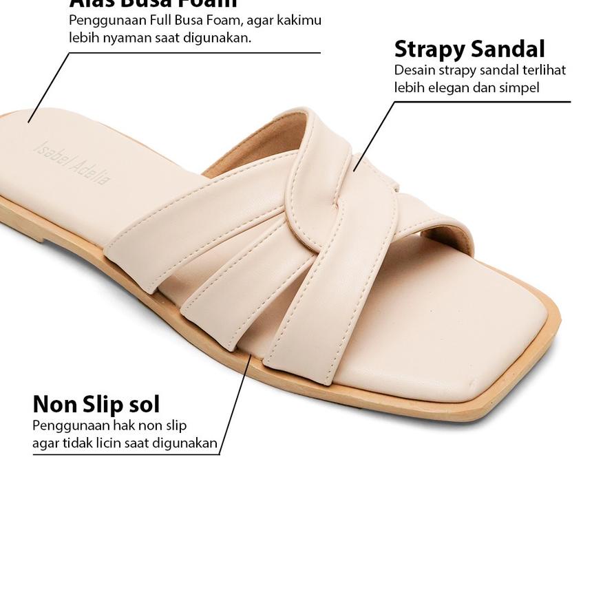 Diskon Isabel Adelia Sendal Wanita Kekinian VIRNIKA Slip Sandal