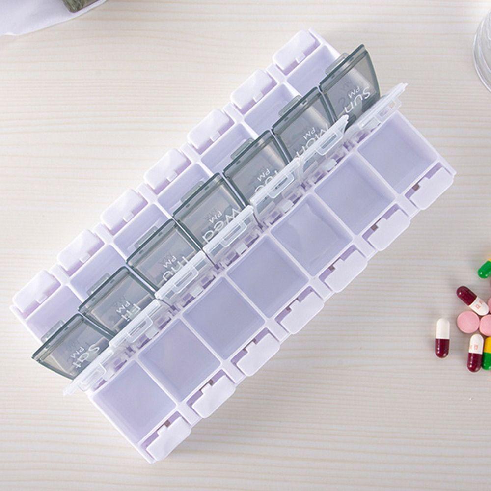 R-FLOWER Pill Box Portable Travel Healthy Care 7hari Wadah Dispenser Tablet