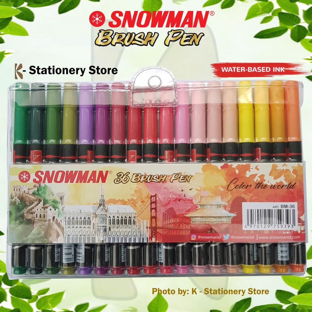 

SNOWMAN BRUSH PEN SET 36 COLOURS DOODLE ARTS, ILLUSTRATION, SKETSA, HAND LETTERING, MENGGAMBAR, DEKORASI, DLL. TERLARISS...,,,,,