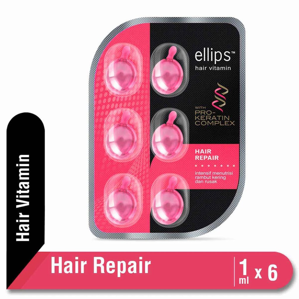 ELLIPS Hair Vitamin With Pro Keratin Complex Blister 6 Capsul @1ml - Hair Protection