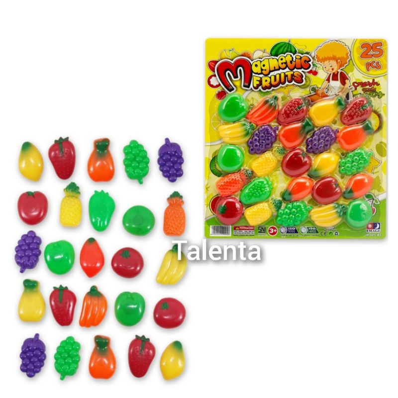 Mainan Anak Magnetic Fruit Buah Tempel 25 Pcs