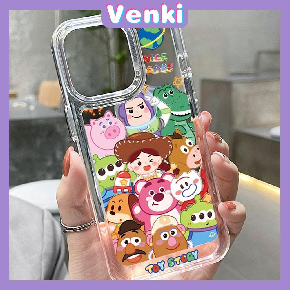 iPhone Case High Quality HD Transparent Acrylic Hard Case Cartoon Cute Metal Button Camera Protection Shockproof Compatible For iPhone 14 13 12 11 Pro Pro Max 7 8 Plus XR