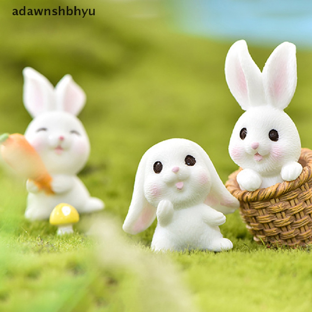 Adawnshbhyu Patung Hadiah Sunmmer Kelinci Peri Taman Miniatur Resin Craft Landscape ID