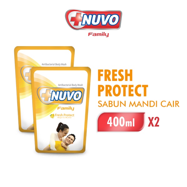 NUVO FAMILY Sabun Mandi Cair Lemon Pouch 400ML x2 pcs