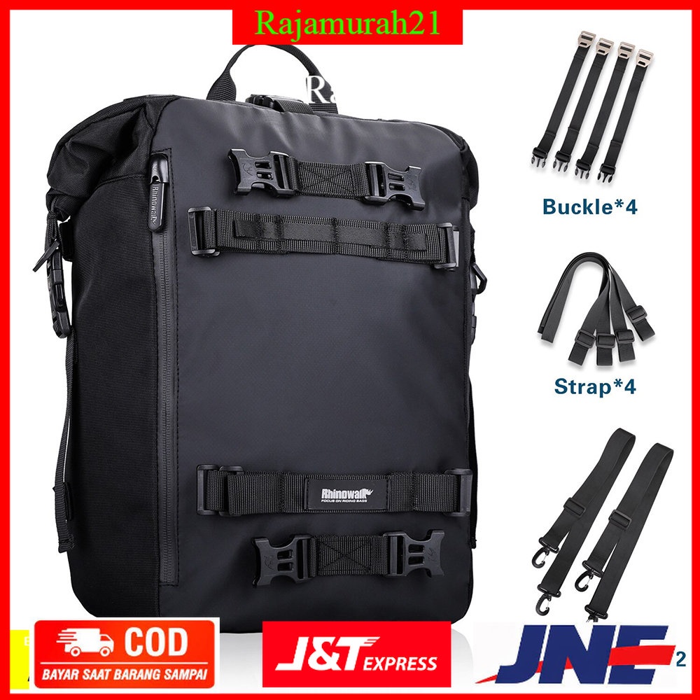 Rhinowalk Tas Ransel Motor Touring Back Seat Tail Storage Bag 20L - MT21620 - Black - 7RSEK0BK