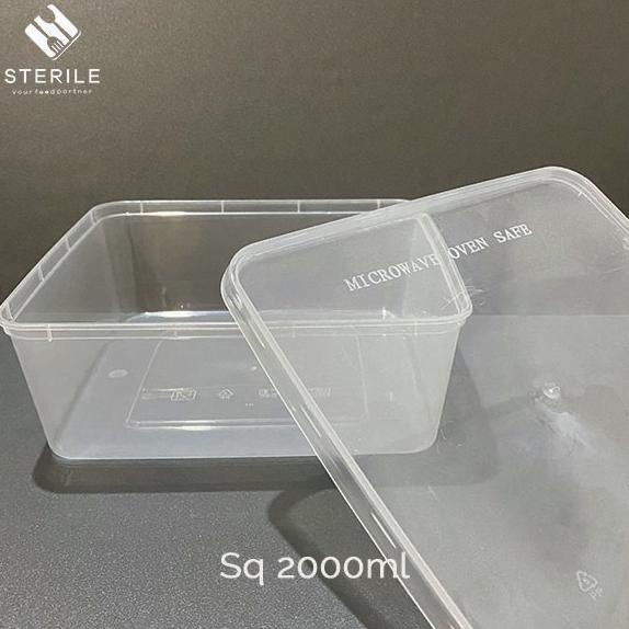 Kotak makan plastik 2000 ml Persegi / thinwall 2000 ml SQ /kotak makan