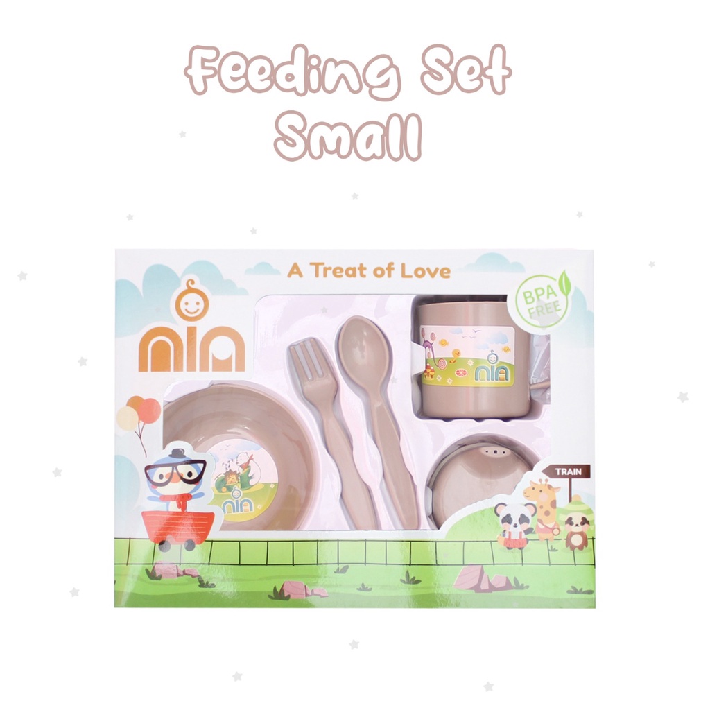 NEW COLOUR !! FEEDING SET NIA SMALL - SET PERALATAN MAKAN BAYI NIA BPA FREE