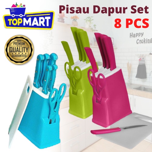 Pisau set box Q2 013P / knife set + telenan ori full set-original