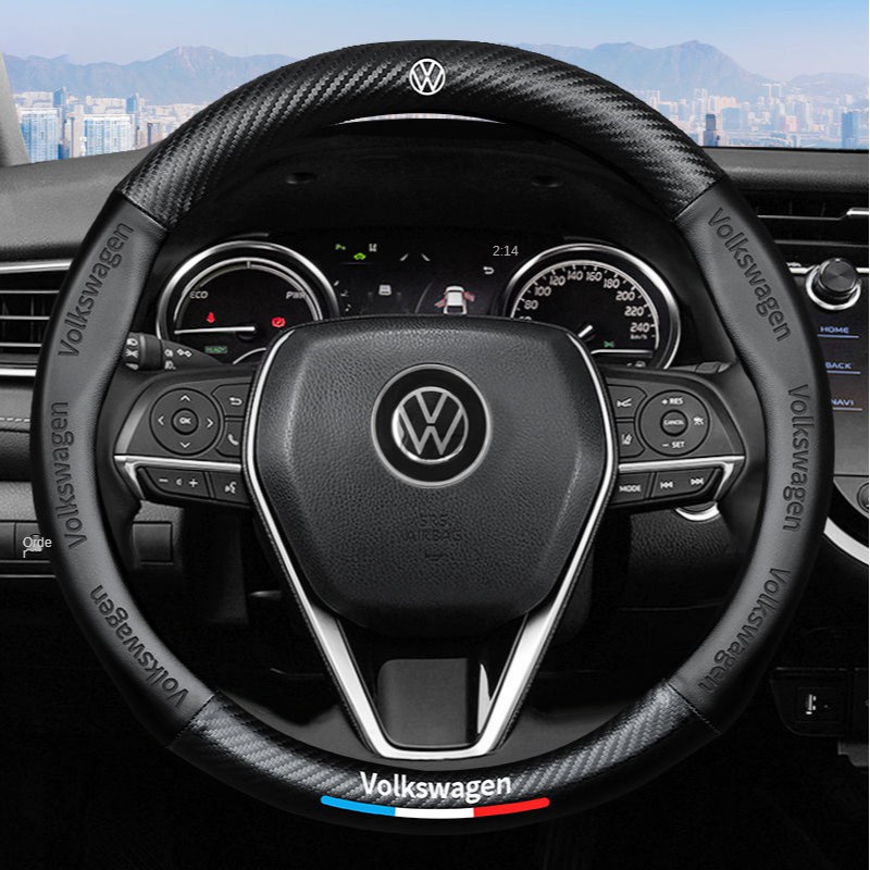 Untuk Volkswagen Carbon Fiber Steering Wheel Cover Untuk VW Polo Golf Vento Passat Tiguan GTI Touran