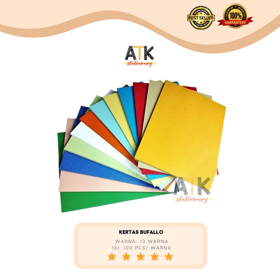 

Kertas Bufalo Jilid Warna Ukuran Folio F4 ( 100 Lembar) Gand atk