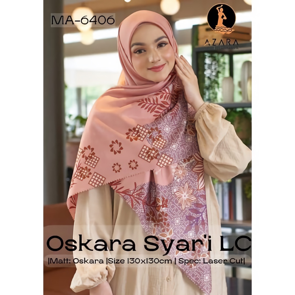 Kerudung Segiempat Syar'i Oskara Motif Lasercut Random By Azara Hijab Segi Empat Motif Jumbo Nayla Hija'b