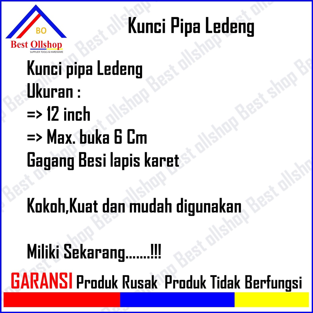 Kunci Pipa 12&quot; inch ~ 18&quot; inch / Adjustable Pipe Wrench / Kunci Pipa Ledeng Heavyduty 12 Inch