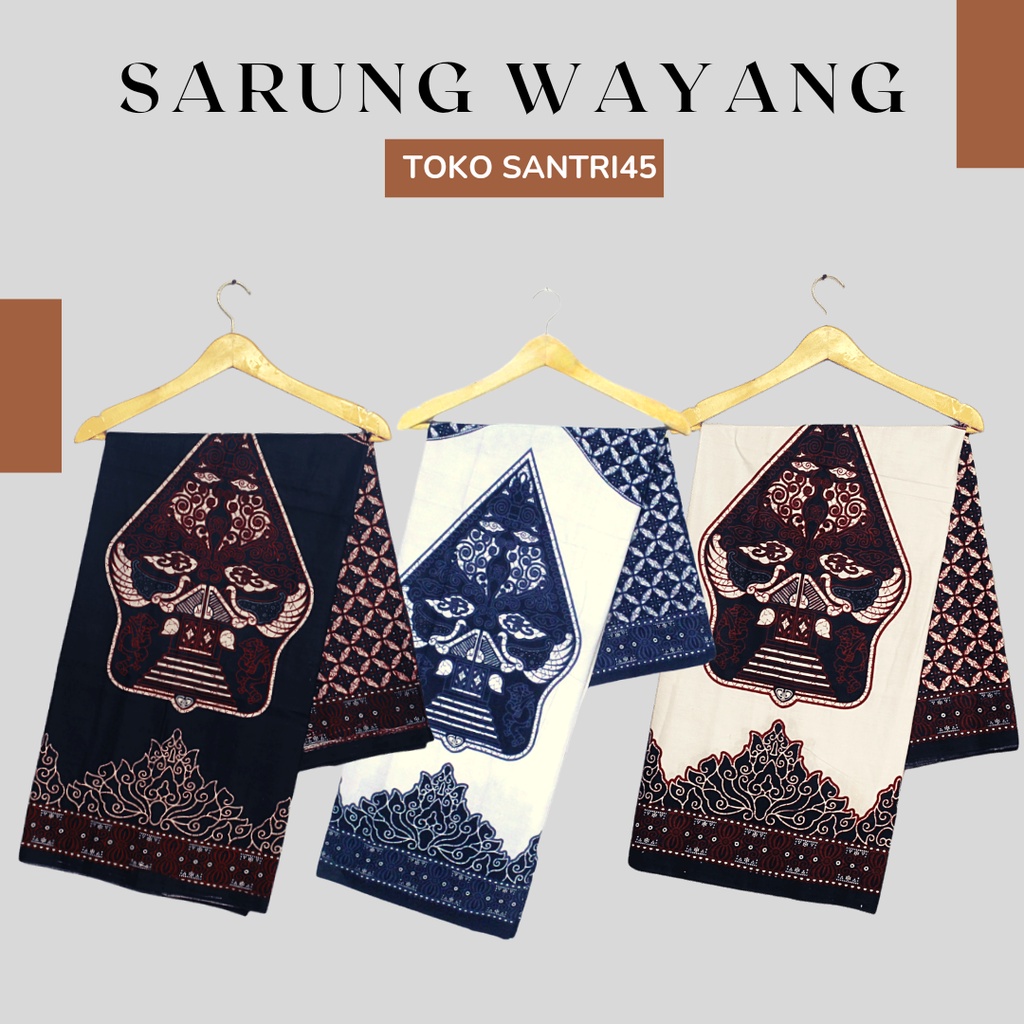 Sarung Batik Wayang Gunungan dengan motif NU bahan adem untuk pria atau wanita