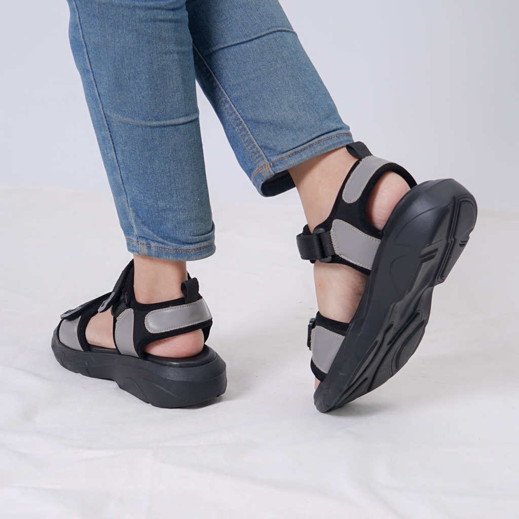 dunkenstock SKY Sandal casual wanita sendal wedges wanita 2 strap sendal cewek tali belakang