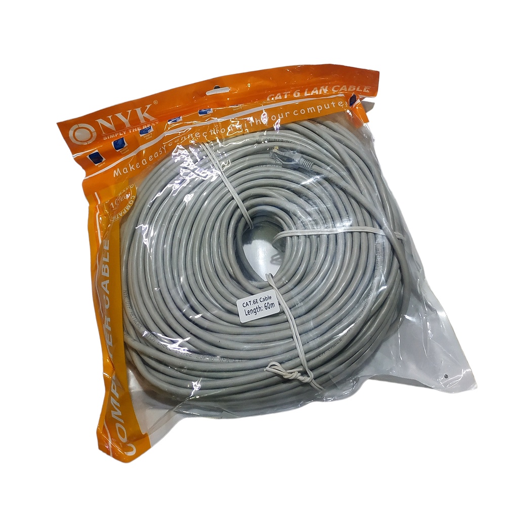 NYK Kabel Lan UTP RJ45 Cat6E 60M Internet / Ethernet Cable 60 meter