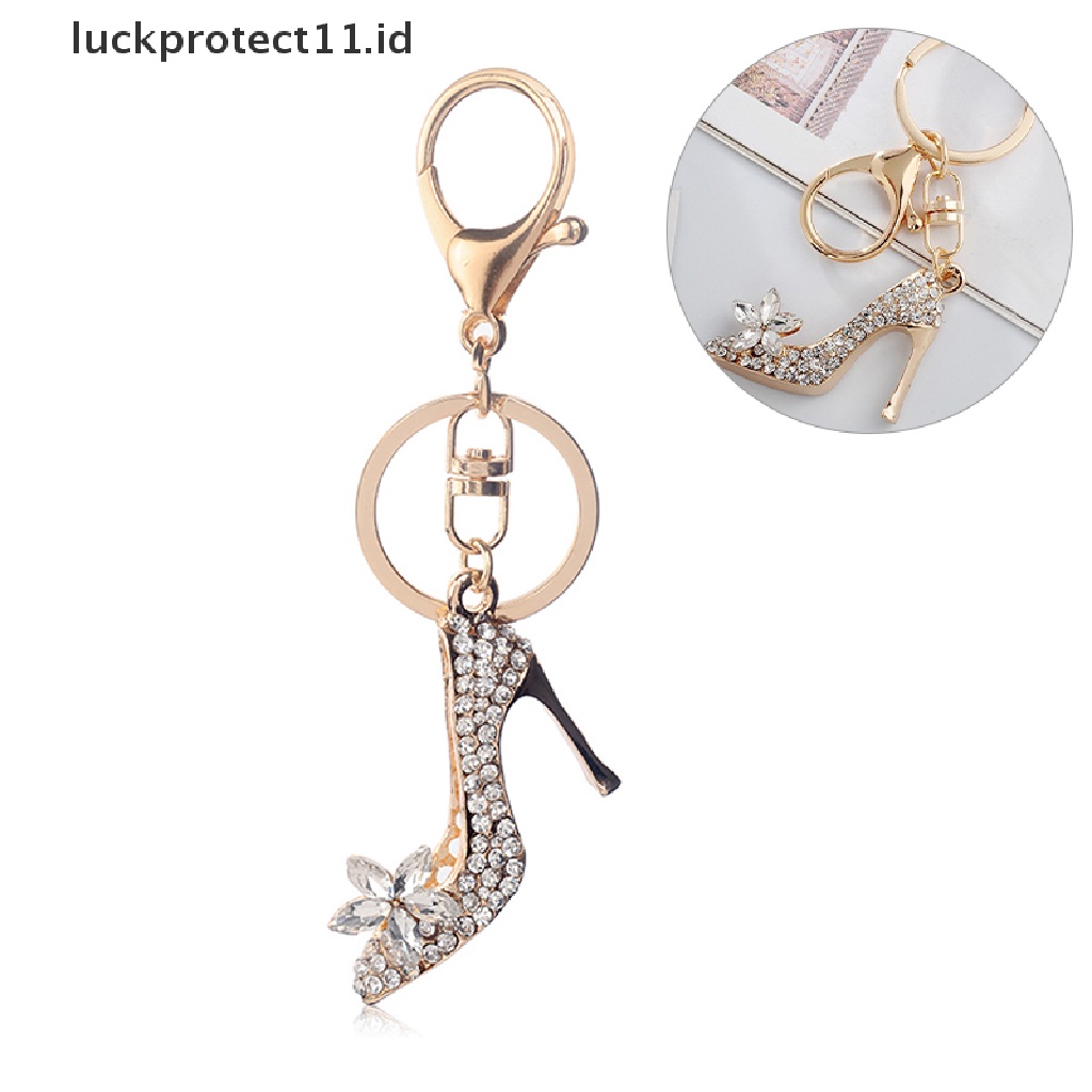 /Fashion Hot// Fashion// Gantungan Kunci Sepatu Tumit Tinggi Dompet Kristal Gantungan Kunci Mobil Tas Hias Alloy Keyring.