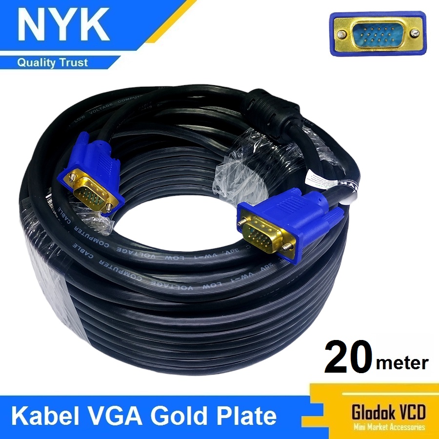 NYK Kabel VGA Gold Plate Male to Male 20m