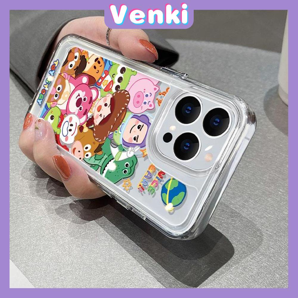 iPhone Case High Quality HD Transparent Acrylic Hard Case Cartoon Cute Metal Button Camera Protection Shockproof Compatible For iPhone 14 13 12 11 Pro Pro Max 7 8 Plus XR