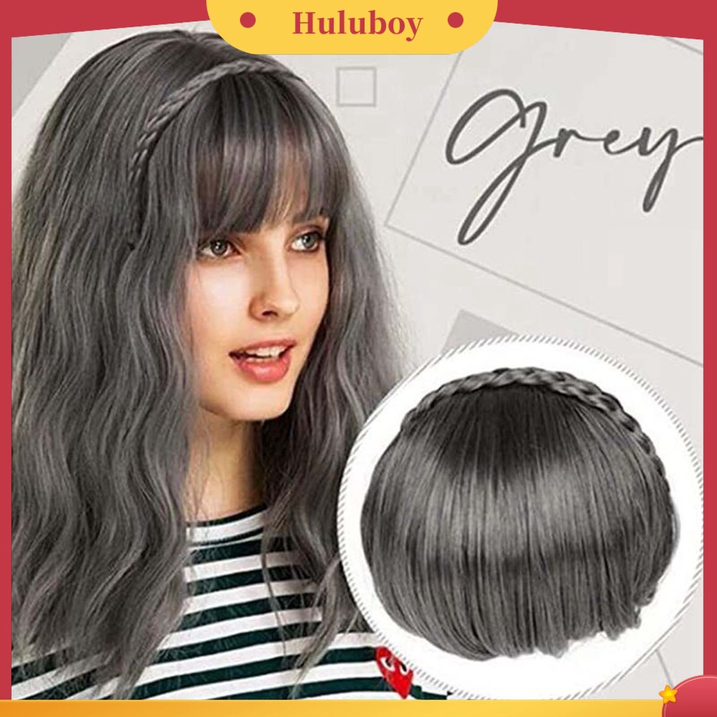 Rambut Palsu Model Kepang Elastisitas Tinggi Dengan Poni Untuk Wanita