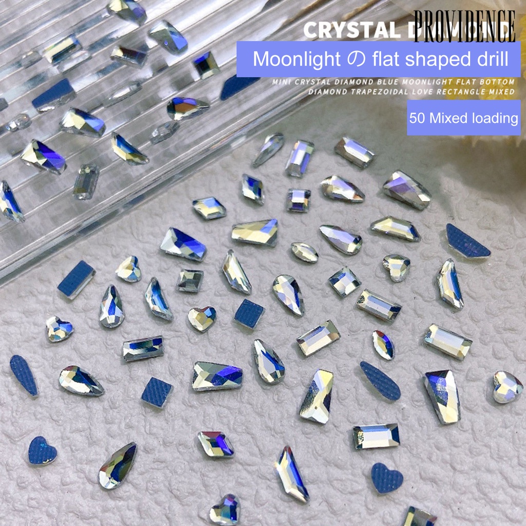 Providence 1pak Pesona Kuku Tiga Dimensi Bersinar Mewah Mudah Diterapkan Pengerjaan Halus DIY Nail Art Tahan Lama 3D Berlian Imitasi Dekorasi Kuku Salon Kuku