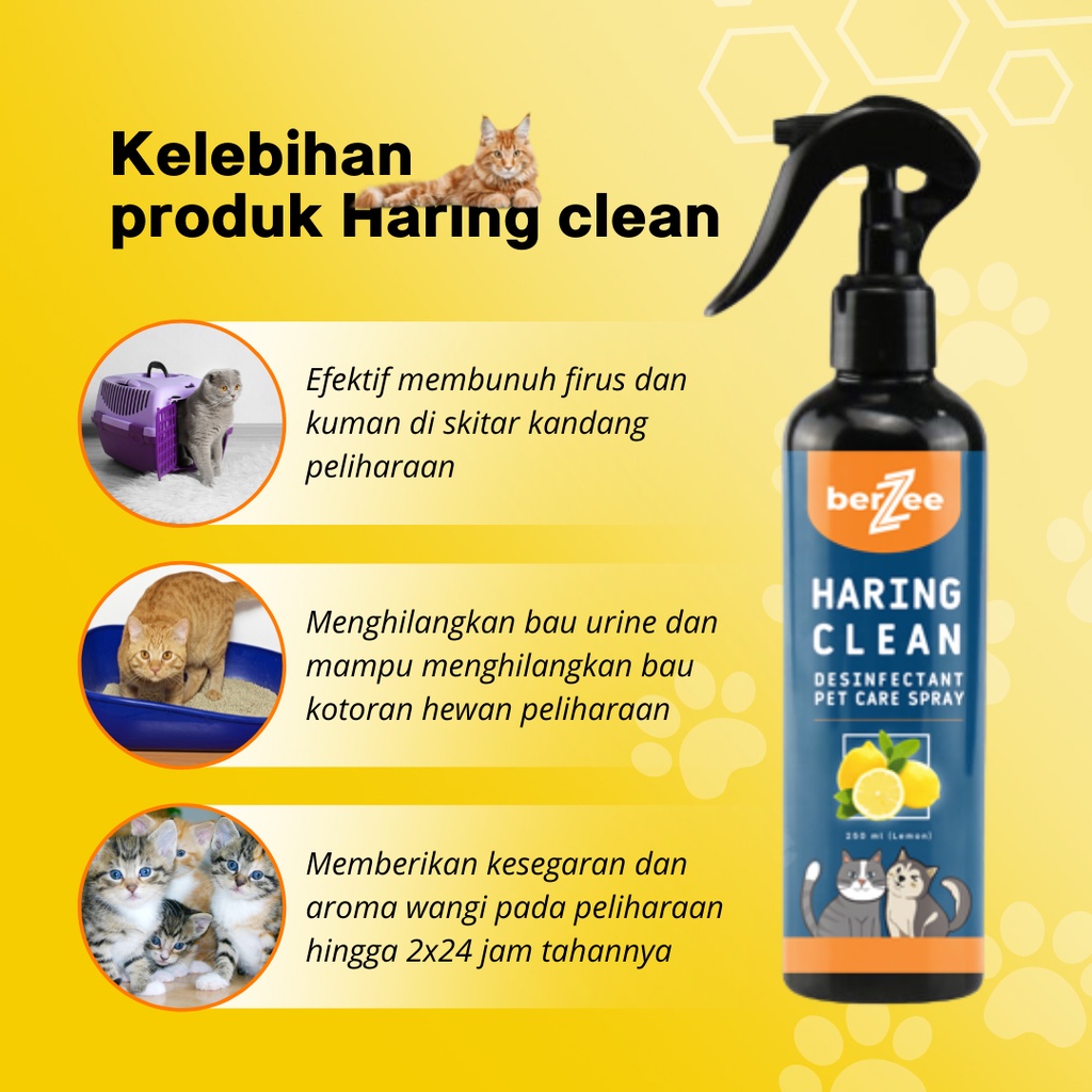 ( HARING CLEAN )Aroma LEMON pengharum kucing pet Odor Remover haring clean penghilang bau pup penghilang bau kotoran hewan pesing kucing penghilang bau kandang kucing dan anjing