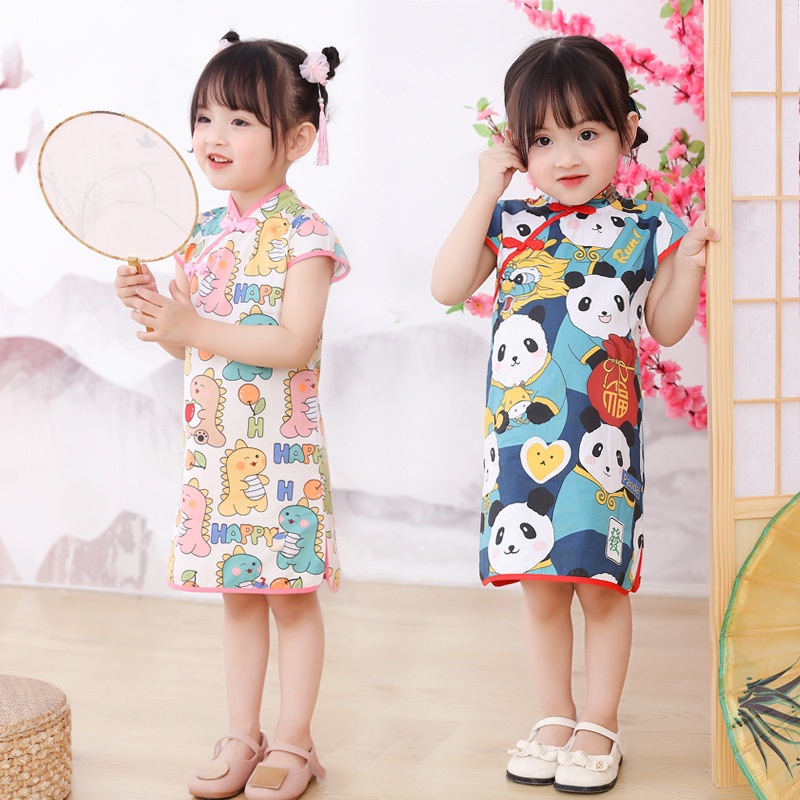 Dress Anak Perempuan QIPAO YIHUA Baju Tahun Baru Imlek CNY Cheongsam Anak Import