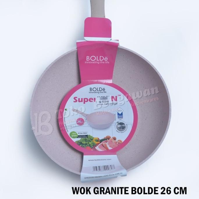 PROMO BOLDe Super Pan Wok Pan 26 Cm Beige - Teflon Wajan Penggorengan BOLDe