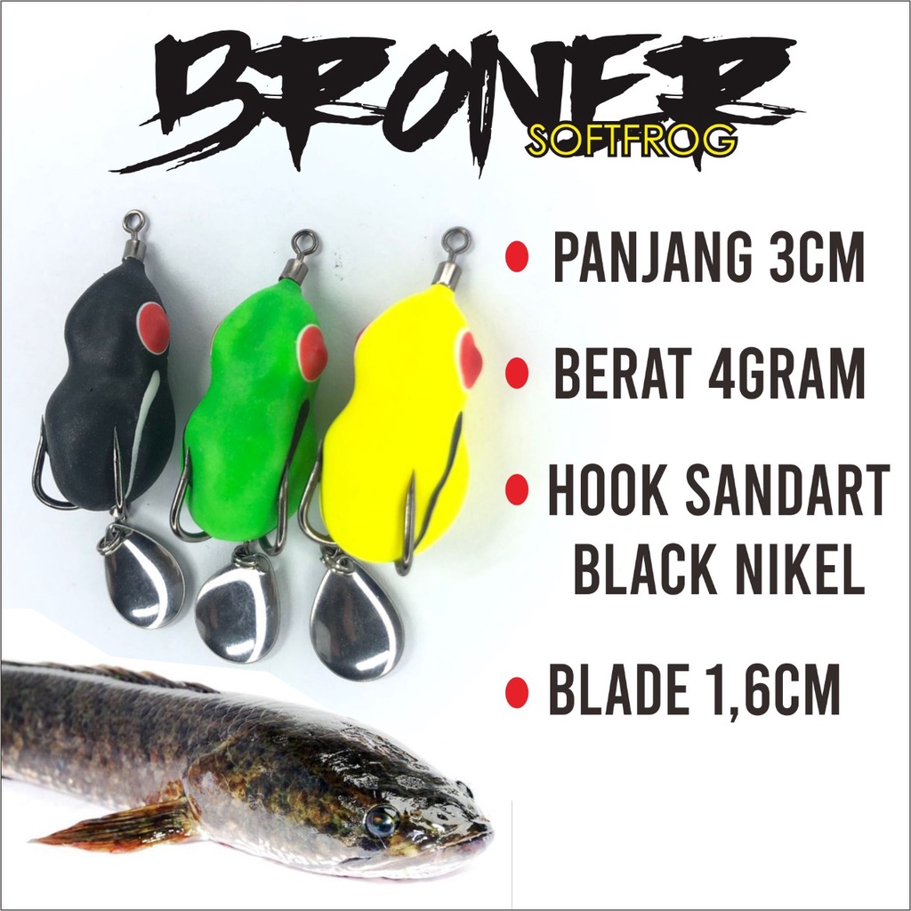 Softfrog Umpan Gabus Haruan Toman Bentuk Katak Kodok 3 cm 4 gram