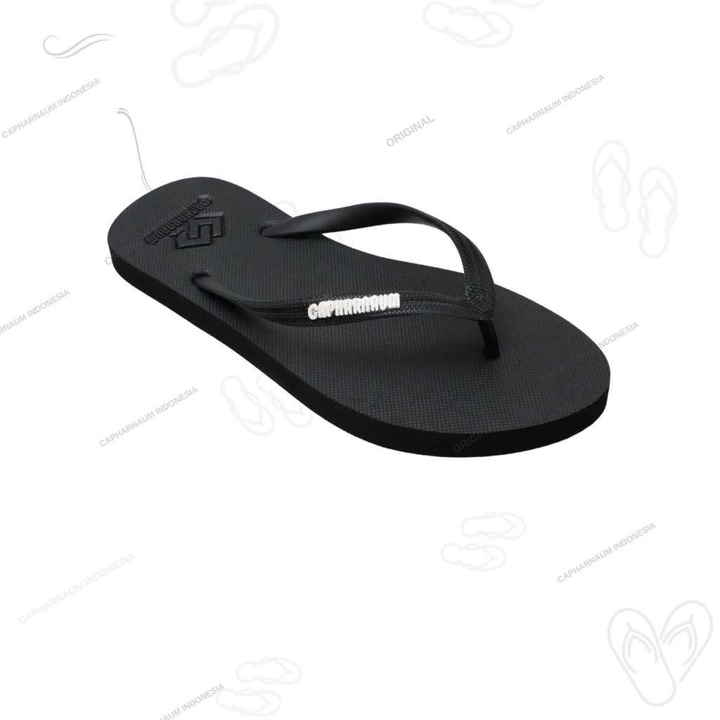 Capharnaum [NICE] Black On Black Sandal Jepit Wanita Simple Cozy