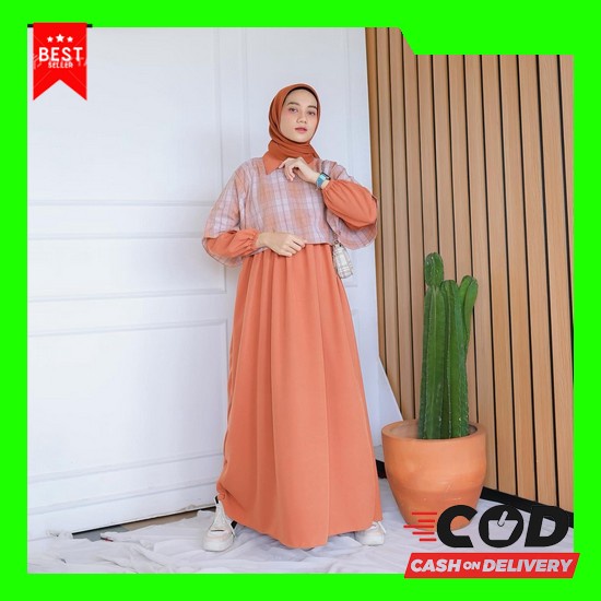Gamis Branded Kekinian Dress Kondangan Pesta Cewek Lebaran Long Dres Casual Wanita Elegan Gsmis Syar