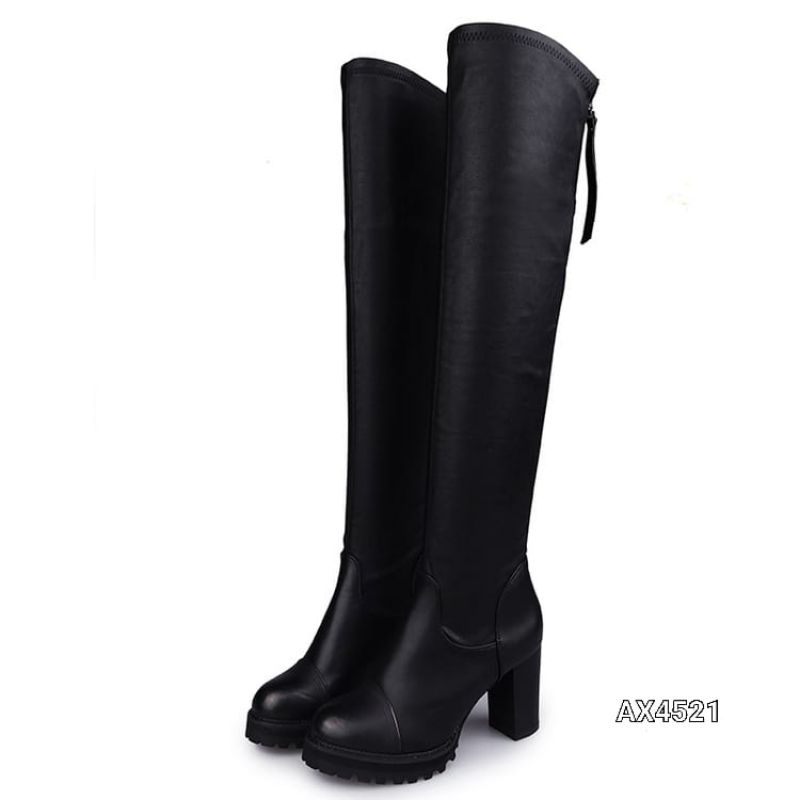 Boots winter overknee leather elastic #AX4521