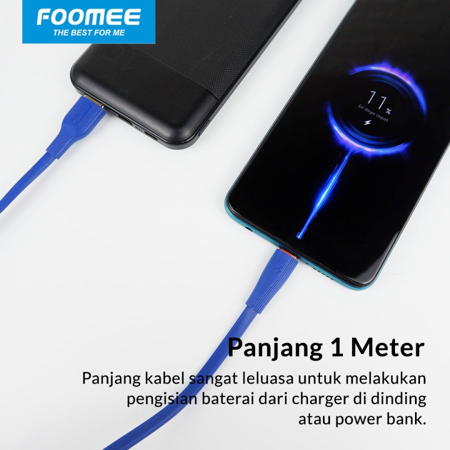Trend-Foomee FD100-L Kabel Data Lighting Flat Fast Charging 2.4A iPhone