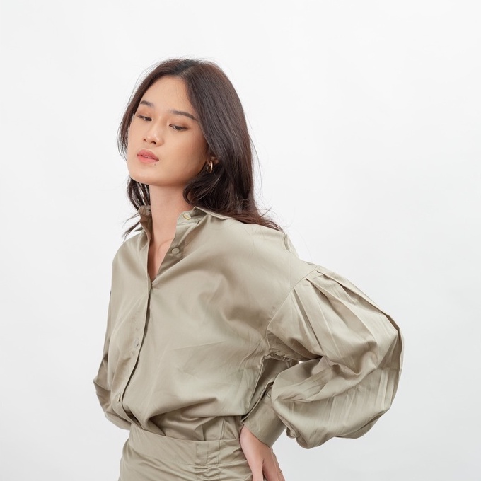 BINGIN BUBBLE SHIRT- SAGE GREEN