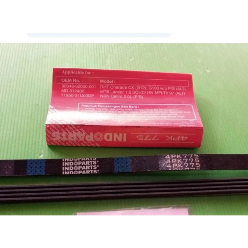 Ribt belt van belt Lancer 1,6 16v th 97 untuk ALT indoparts 4PK 780