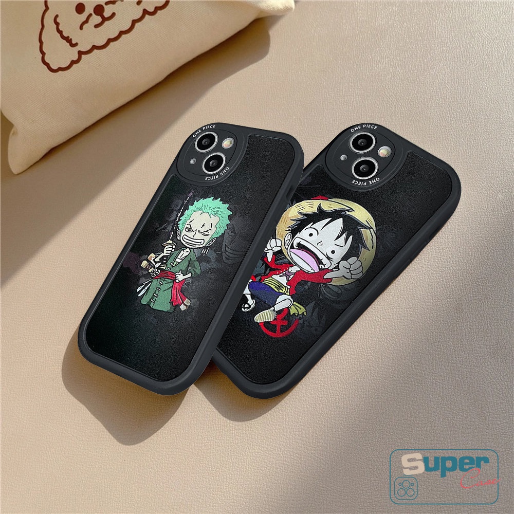 Case Kartun One Piece Kompatibel Untuk IPhone 6s 8 6 7 Plus 11 Pro MAX XR 14 13 12 Pro Max14 Plus X XS MAX Se2020 Luffy Zoro Lucu Shockproof Soft Tpu Phone Cover