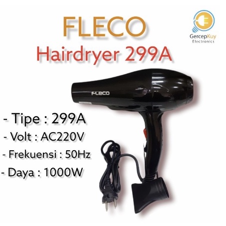 Hair Dryer / Pengering Rambut Fleco 299A Panas / Dingin 1000W