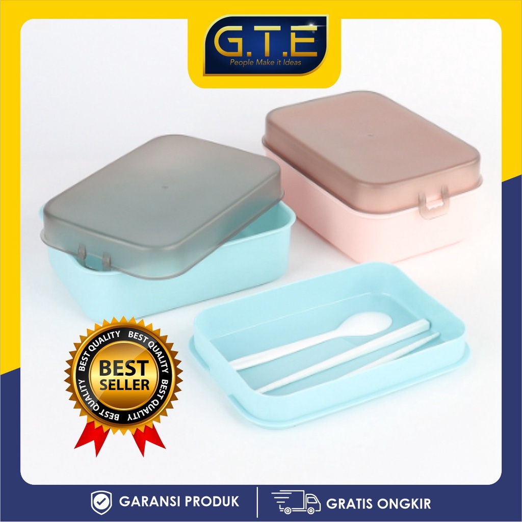 GTE | Kotak Makan Tingkat / Lunch Box tingkat Sekat Multifungsi Microwavable / Kotak Makan 2 Lapis Set