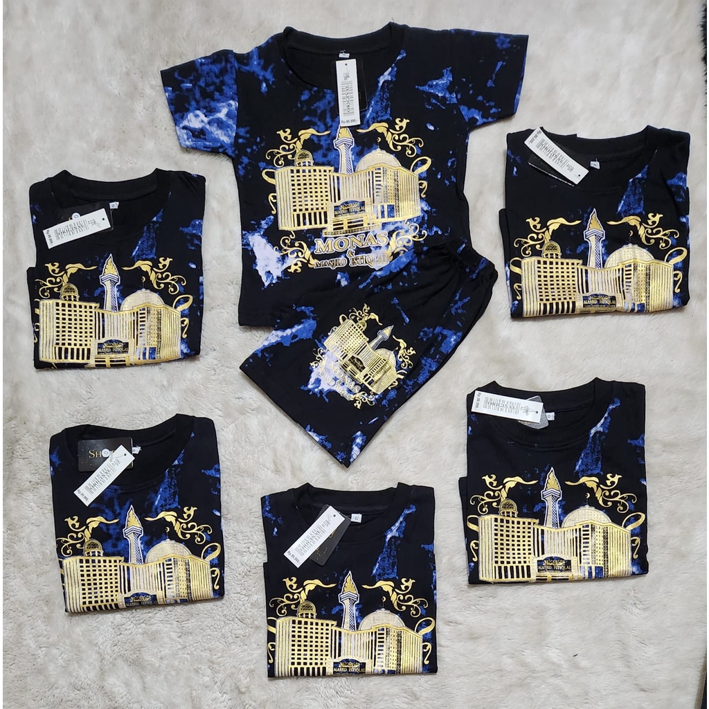 Tie Dye istiqlal monas baju setelan anak laki laki/perempuan//baju pariwisata//oleh oleh jakarta