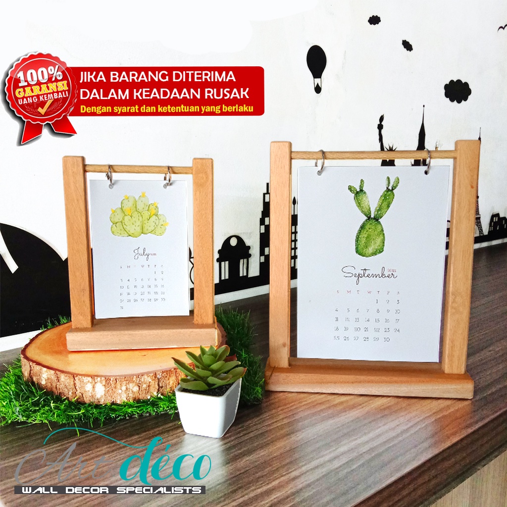 

Stand kayu Kalender Meja Aesthetic 2024 model gantung kalender custom bisa untuk menu resto kado hadiah ultah