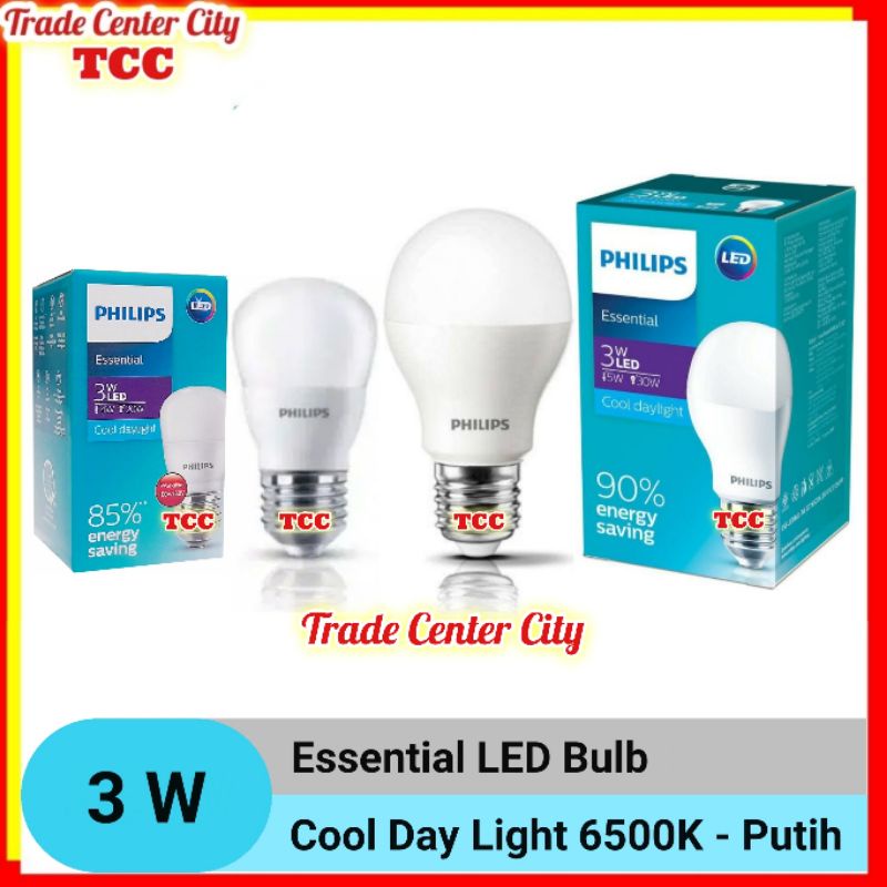 Jual Philips Lampu LED 3 Watt Bulb Essential Bohlam Philips 3 Wat 3w 3 ...