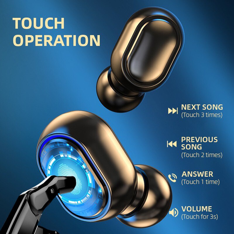 E7S TWS Wireless Earphone Bluetooth HiFi Stereo Smart Touch Earphones Earset Stereo Headphones Noise Cancelling LED Display