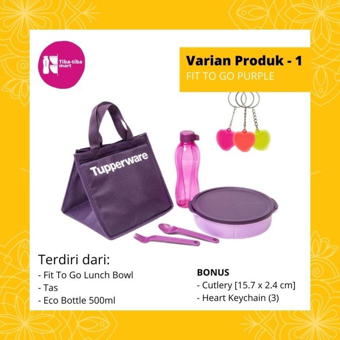 Tupperware tempat makan FIT TO GO - PURPLE