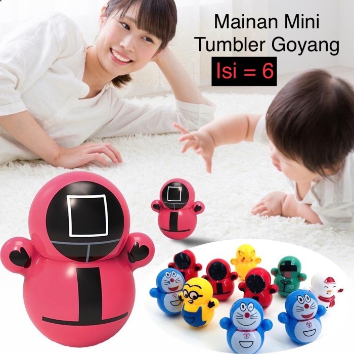 TokoPapin Mainan Bayi Mini Tumbler Goyang Ayun Karakter Boneka Thumbler Anak