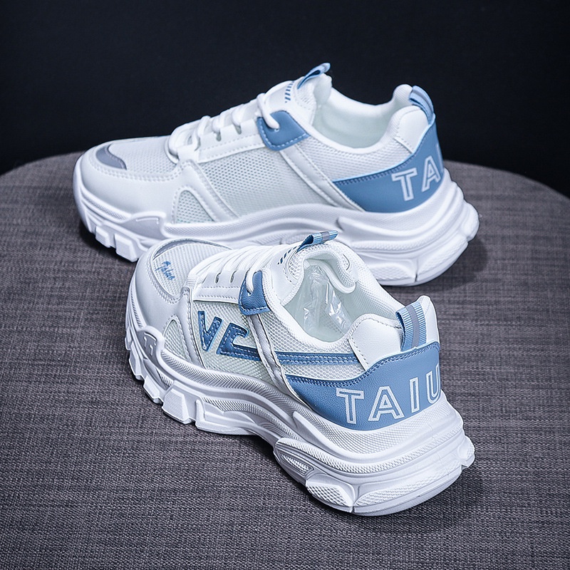 BEIER Sepatu Sneakers Olahraga Wanita Import Style Korea Putih Original Kasual Sport shoes Cream