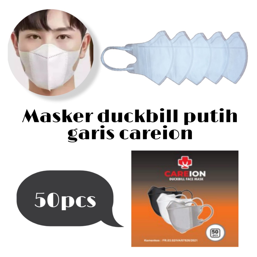 Masker Duckbill Dewasa  Careion Masker 3ply Duck Bill  Care ion Disposable Mask 95% CE Bnpb - 50 PCS